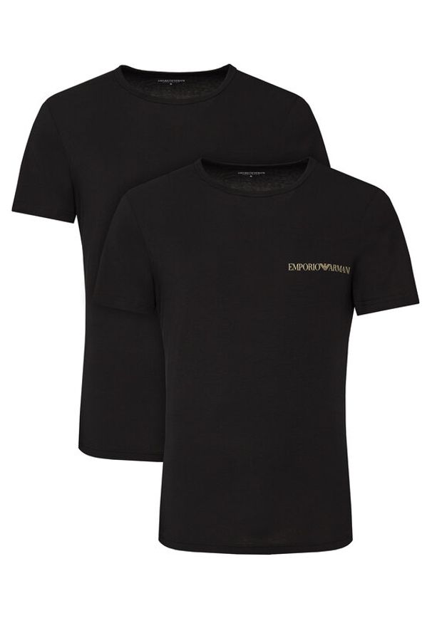 Emporio Armani Underwear Komplet 2 t-shirtów EM000391 AF10779 MC005 Czarny Regular Fit. Kolor: czarny. Materiał: bawełna