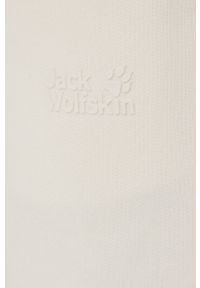 Jack Wolfskin spodnie dresowe damskie kolor beżowy gładkie. Stan: podwyższony. Kolor: beżowy. Materiał: dresówka. Wzór: gładki #2