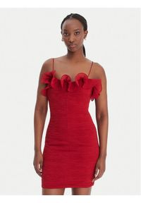 Guess Sukienka koktajlowa W6RK80 WI342 Czerwony Classic Fit. Kolor: czerwony. Materiał: syntetyk. Styl: wizytowy #1