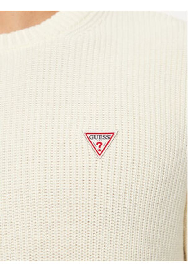 Guess Jeans Sweter M4BR30 Z3HM1 Écru Regular Fit. Materiał: bawełna