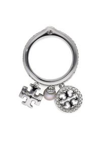 Tory Burch Pierścionek Miller Pave Charm Ring 76348 Srebrny. Materiał: srebrne. Kolor: srebrny #4