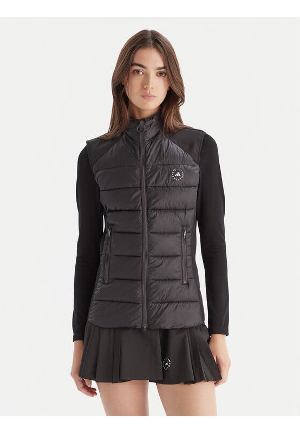 Adidas by Stella McCartney - adidas by Stella McCartney Bezrękawnik True Nature Golf JW2028 Czarny Slim Fit. Typ kołnierza: golf. Kolor: czarny. Materiał: syntetyk. Długość rękawa: bez rękawów. Sport: golf