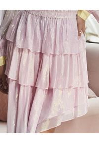 ROCOCO SAND - Asymetryczna spódnica. Okazja: na imprezę. Kolor: różowy, wielokolorowy, fioletowy. Materiał: materiał. Wzór: aplikacja. Sezon: lato #2