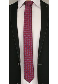 Bordowy Elegancki Krawat w Łezki -Angelo di Monti- 6 cm, Męski, Niebieski Wzór Paisley. Kolor: niebieski, czerwony, wielokolorowy. Wzór: paisley. Styl: elegancki