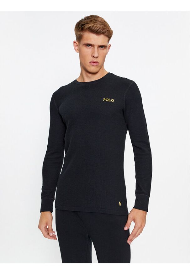 Polo Ralph Lauren Koszulka piżamowa 714899615004 Czarny Slim Fit. Kolor: czarny. Materiał: syntetyk, bawełna
