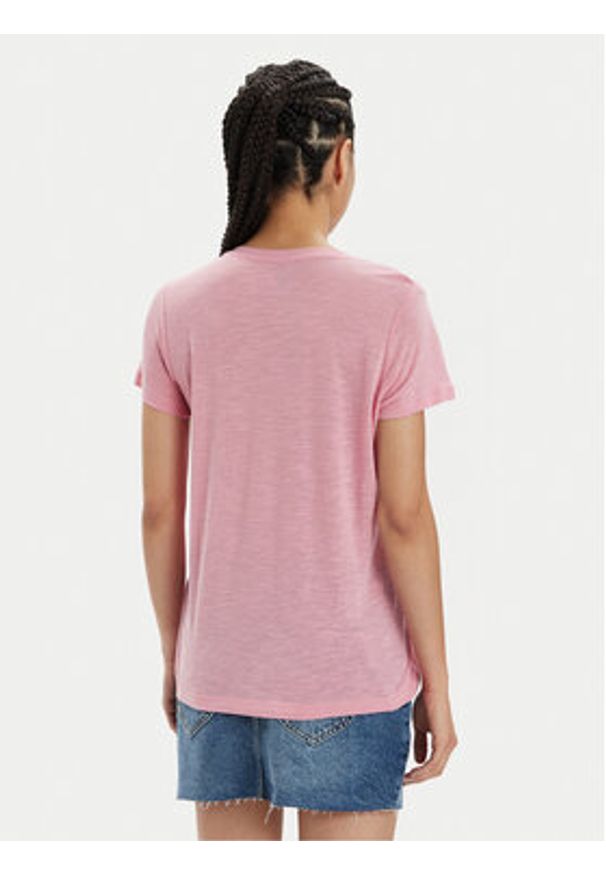 Lee T-Shirt 112350202 Różowy Regular Fit. Kolor: różowy. Materiał: len, lyocell