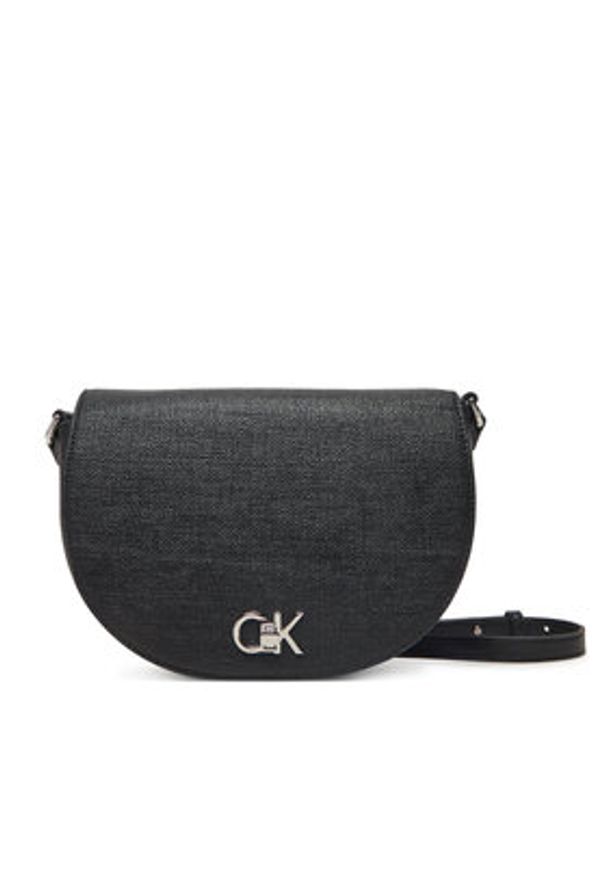 Calvin Klein Torebka Ck Hw Crossbody Saddle Bag_Tex K60K613233 Czarny. Kolor: czarny. Materiał: skórzane