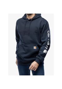 Bluza z kapturem męska Carhartt Sleeve Logo Hooded Sweatshirt. Typ kołnierza: kaptur. Kolor: niebieski