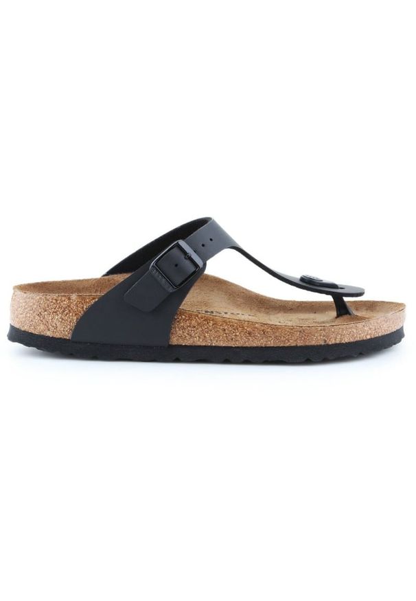 Japonki Birkenstock Gizeh W 0043693 czarne. Kolor: czarny. Materiał: materiał, zamsz, welur, skóra