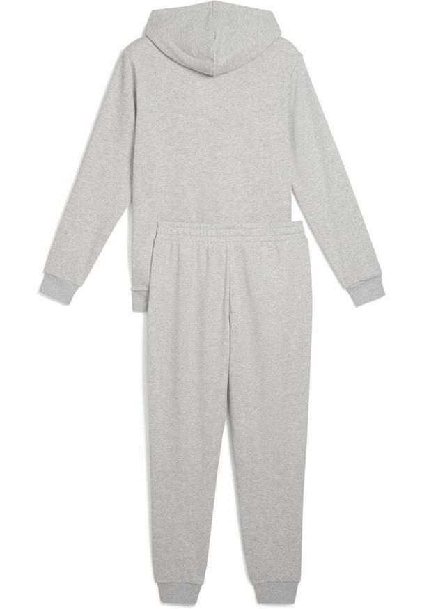 Dres Puma Hooded Sweat Suit Tr, Mężczyźni. Kolor: wielokolorowy, czarny, szary. Materiał: dresówka. Wzór: aplikacja, haft