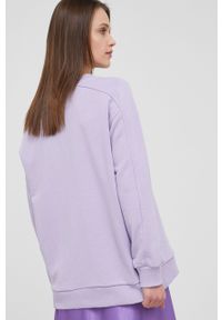 Answear Lab bluza bawełniana damska kolor fioletowy gładka. Kolor: fioletowy. Materiał: bawełna. Długość rękawa: długi rękaw. Długość: długie. Wzór: gładki. Styl: wakacyjny