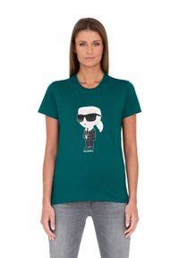 Karl Lagerfeld - KARL LAGERFELD Zielony damski t-shirt Karl, Rozmiar S. Kolor: zielony #5