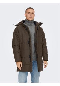 Only & Sons Płaszcz zimowy 22020156 Brązowy Regular Fit. Kolor: brązowy. Materiał: syntetyk. Sezon: zima