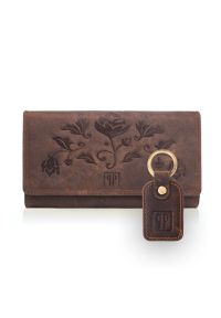 Zestaw prezentowy skórzany PAOLO PERUZZI ZUP-97-BR brązowy. Kolor: brązowy. Materiał: skóra #1