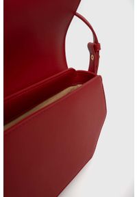Pinko torebka skórzana kolor czerwony. Kolor: czerwony. Materiał: skórzane. Rodzaj torebki: na ramię #6