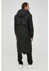 Rains kurtka 18360 Longer Jacket kolor czarny przejściowa. Okazja: na co dzień. Kolor: czarny. Materiał: materiał. Styl: casual #2