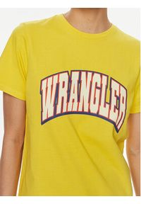 Wrangler T-Shirt Varsity 112350189 Żółty Regular Fit. Kolor: żółty. Materiał: bawełna #4