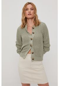 Pieces - Sweter. Okazja: na co dzień. Kolor: zielony. Materiał: bawełna. Długość rękawa: długi rękaw. Długość: długie. Styl: casual #1