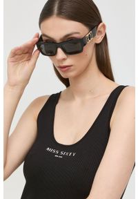 Miss Sixty top damski kolor czarny. Okazja: na co dzień. Kolor: czarny. Materiał: dzianina. Wzór: gładki. Styl: casual #2