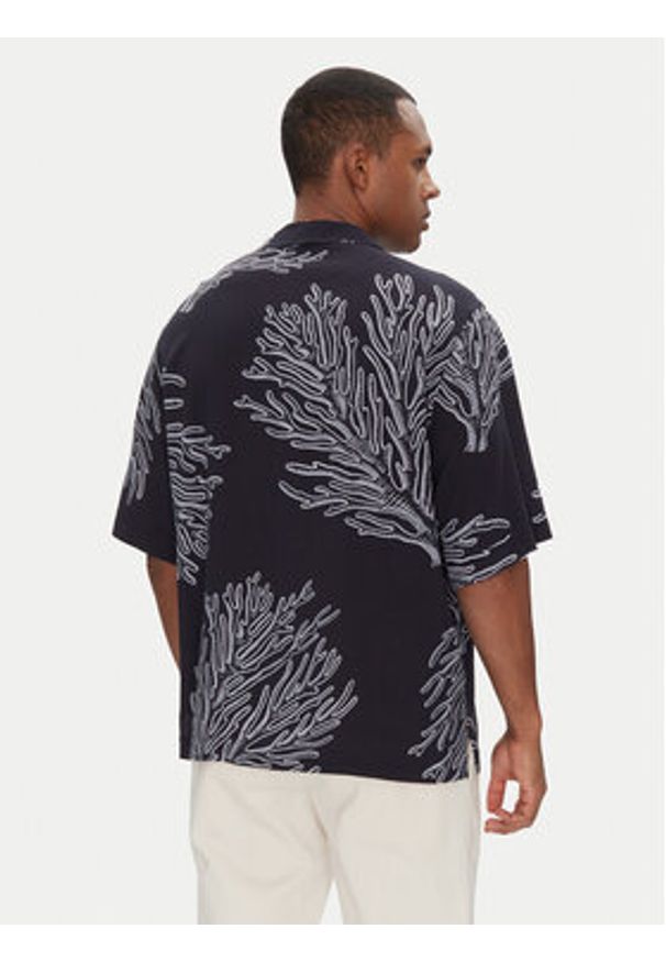 BOSS Koszula Lapisy_M 50538280 Granatowy Relaxed Fit. Kolor: niebieski. Materiał: wiskoza