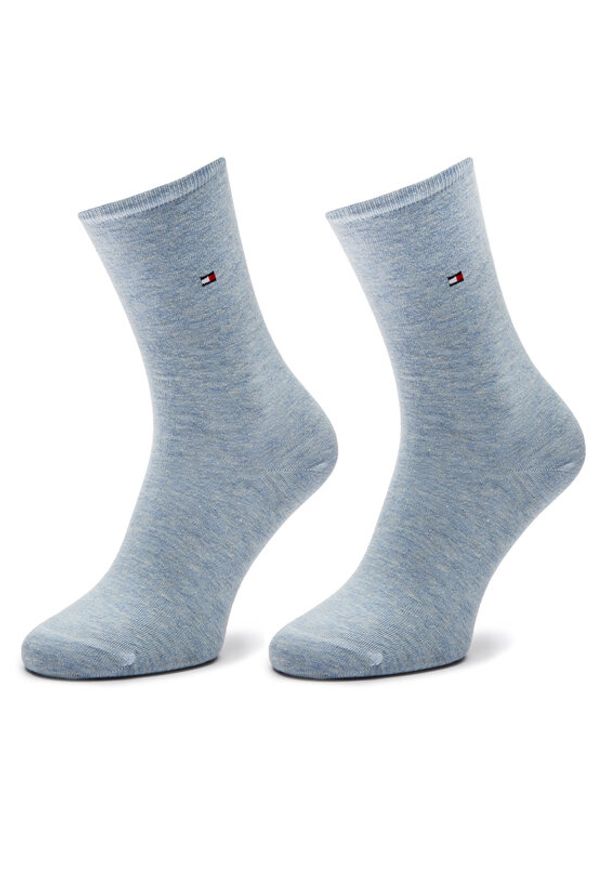 TOMMY HILFIGER - Tommy Hilfiger Skarpety długie 371221106 Niebieski. Kolor: niebieski. Materiał: materiał, bawełna