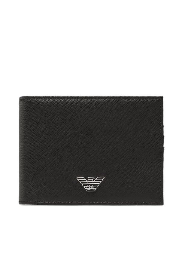 Emporio Armani Portfel Y4R165 Y138E 81072 Czarny. Kolor: czarny. Materiał: skóra