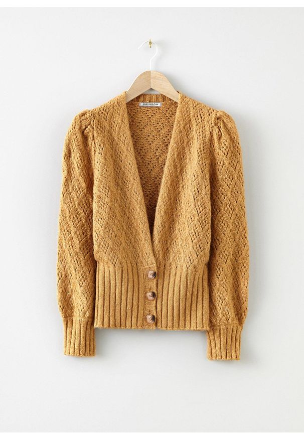 bonprix - Cienki kardigan. Typ kołnierza: dekolt w serek. Kolor: żółty