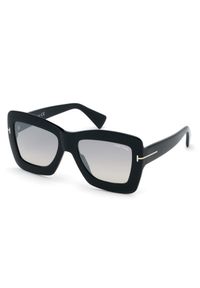 Tom Ford - TOM FORD - Okulary przeciwsłoneczne Hutton. Kolor: czarny. Wzór: gradientowy, geometria #4