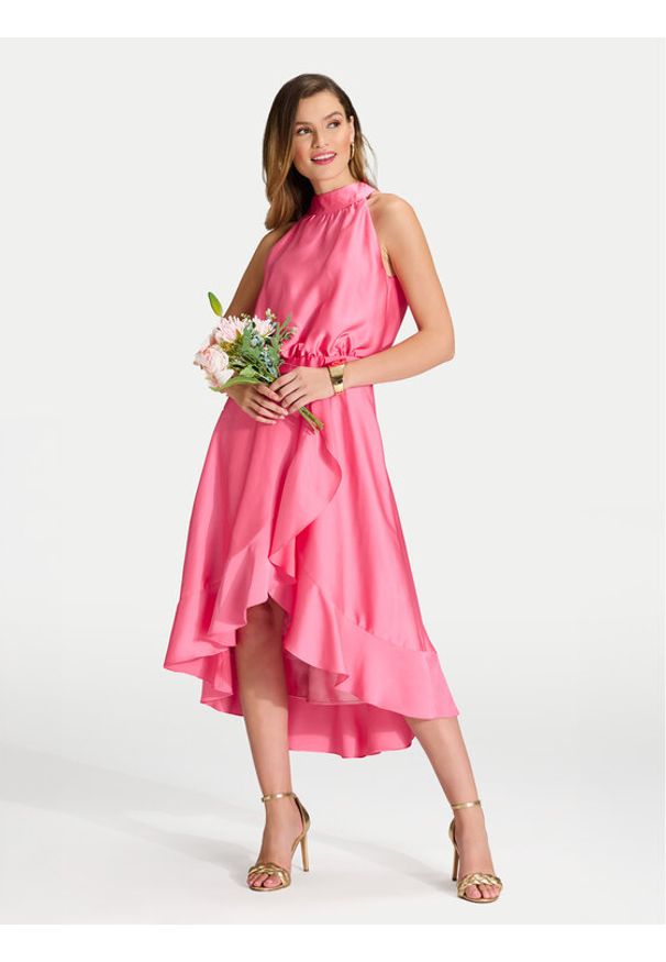Swing Sukienka koktajlowa 5AH04500 Różowy Regular Fit. Kolor: różowy. Materiał: syntetyk. Styl: wizytowy