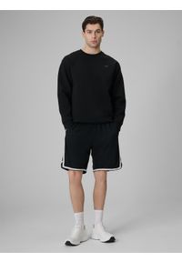 4f - 4F Bluza dresowa regular bez kaptura męska - czarna XXL. Okazja: na co dzień. Typ kołnierza: bez kaptura. Kolor: czarny. Materiał: dresówka. Styl: casual, klasyczny #2