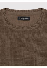 Pako Lorente - PAKO LORENTE - Brązowy sweter męski o-neck. Kolor: niebieski, brązowy. Materiał: bawełna. Sezon: jesień #2