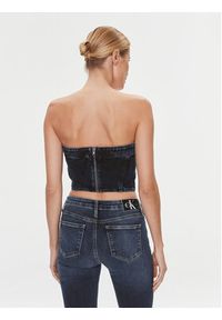 Calvin Klein Jeans Top J20J222870 Granatowy Slim Fit. Kolor: niebieski. Materiał: bawełna