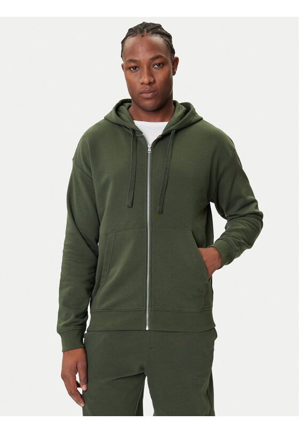 Hugo - HUGO Bluza Dapozip 50548651 Zielony Relaxed Fit. Kolor: zielony. Materiał: bawełna