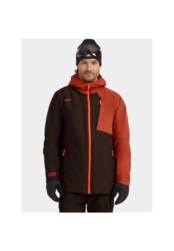 Kurtka Narciarska Męska O'Neill FWC'Cruz Block. Kolor: żółty, pomarańczowy, brązowy, wielokolorowy. Sezon: zima. Sport: narciarstwo