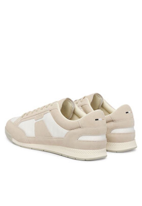 BOSS Sneakersy Nitan 50557883 Beżowy. Kolor: beżowy. Materiał: skóra, zamsz