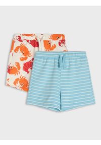 Sinsay - Bawełniane szorty 2 pack - kremowy. Kolor: kremowy. Materiał: bawełna #1