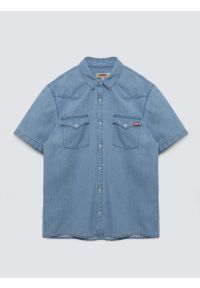Big-Star - Koszula męska jeansowa z linii Authentic niebieska Short Sleeve Western 267. Okazja: na co dzień. Kolor: niebieski. Materiał: jeans. Sezon: lato. Styl: casual #1