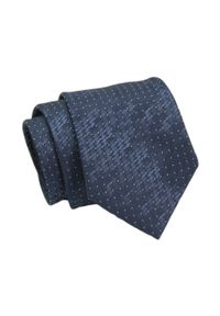 Klasyczny Krawat, Granatowy w Drobny Wzór, Męski, 7cm -Angelo di Monti. Kolor: niebieski. Materiał: tkanina. Styl: klasyczny