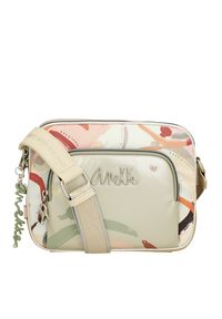 Srebrna Stylowa Damska Listonoszka Anekke Z Serii Alma. Kolor: srebrny. Wzór: aplikacja. Dodatki: z breloczkiem, z aplikacjami. Materiał: zdobione. Styl: elegancki #8