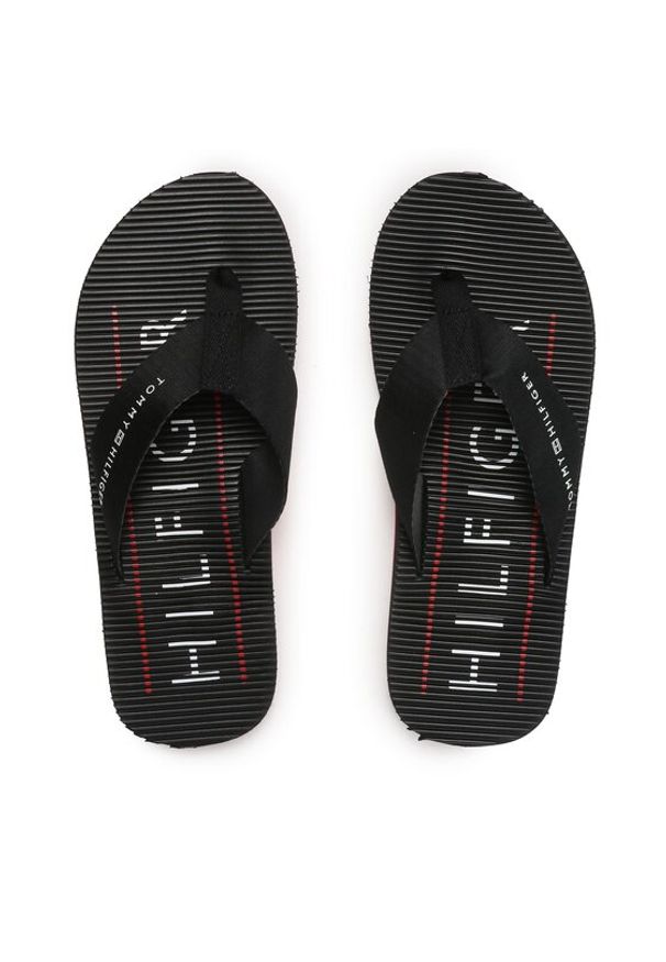 TOMMY HILFIGER - Tommy Hilfiger Japonki Massage Footbed FM0FM04474 Czarny. Kolor: czarny. Materiał: materiał