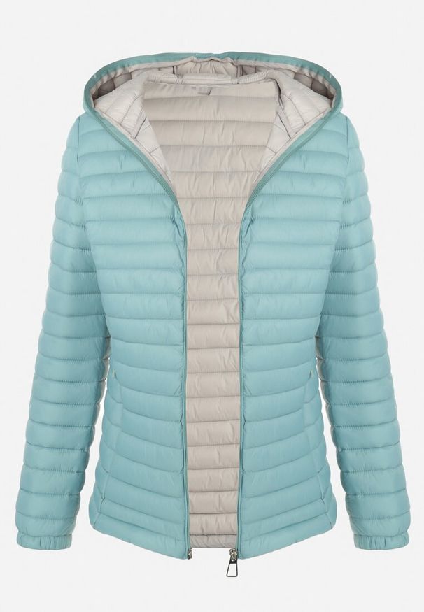 Renee - Miętowa Kurtka Pikowana Paranaina. Kolor: miętowy. Wzór: aplikacja, jednolity. Styl: elegancki