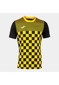 Koszulka Sportowa Joma Flag II Czarna i Żółta 3XS - Lekka i Oddychająca. Kolor: czarny, żółty, wielokolorowy. Materiał: poliester. Sport: piłka nożna