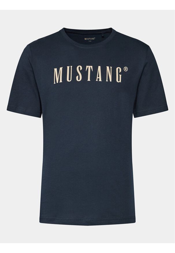 Mustang T-Shirt Austin 1014695 Granatowy Regular Fit. Kolor: niebieski. Materiał: bawełna