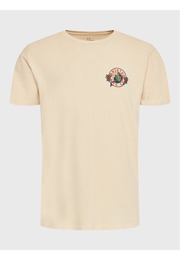Brixton T-Shirt Geneva 16847 Beżowy Regular Fit. Kolor: beżowy. Materiał: bawełna