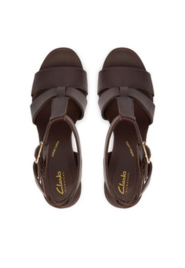 Clarks Sandały Sabina Hope 26186104 Brązowy. Kolor: brązowy. Materiał: skóra