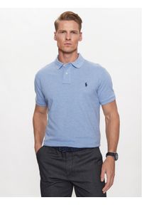 Polo Ralph Lauren Polo 710666998007 Niebieski Custom Slim Fit. Typ kołnierza: polo. Kolor: niebieski. Materiał: bawełna #1