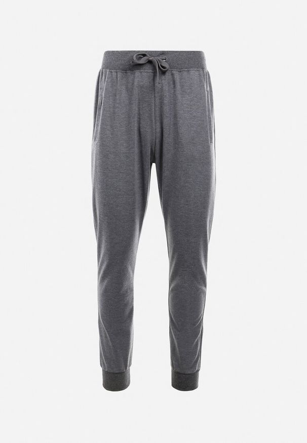Born2be - Ciemnoszare Spodnie Dresowe Joggery Analía. Kolor: szary. Materiał: dresówka. Styl: sportowy