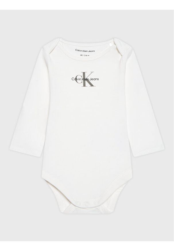 Calvin Klein Jeans Body dziecięce Monogram IN0IN00033 Biały Regular Fit. Kolor: biały. Materiał: bawełna
