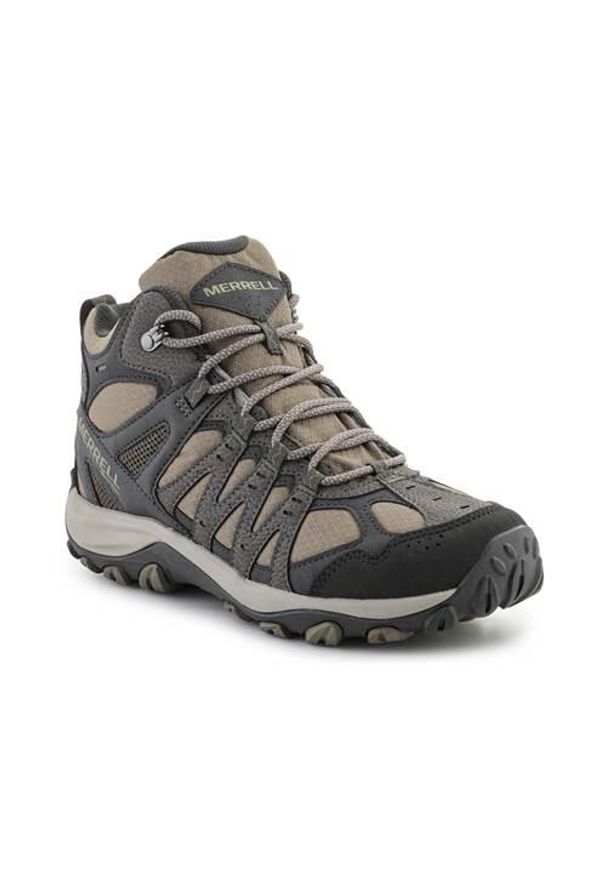 Buty trekkingowe męskie Merrell Accentor 3 Sport Mid Gtx. Wysokość cholewki: za kostkę. Zapięcie: sznurówki. Kolor: wielokolorowy, beżowy. Materiał: materiał, syntetyk, tkanina. Szerokość cholewki: normalna