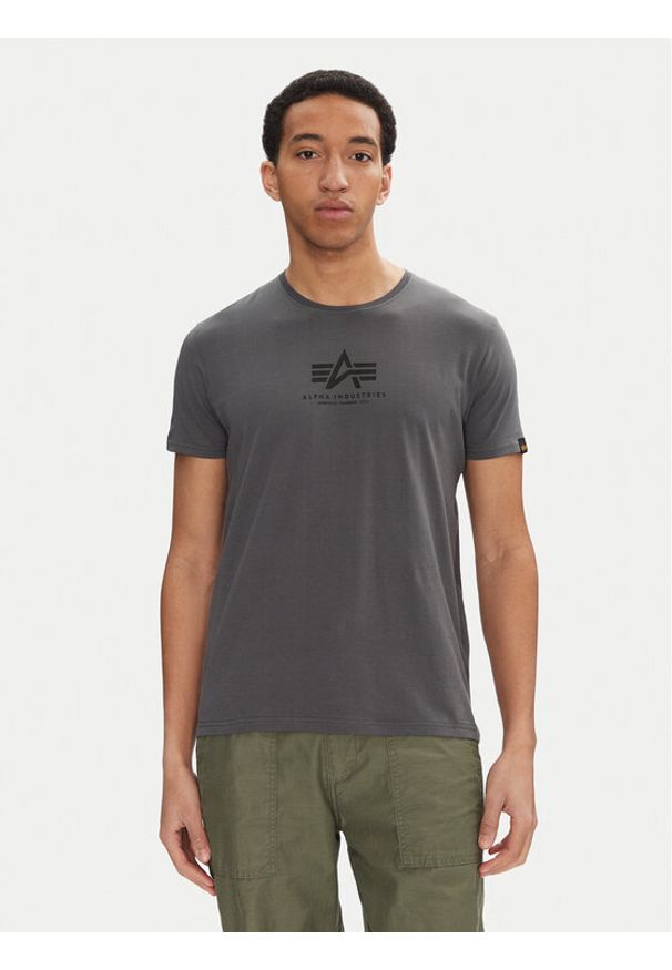 Alpha Industries T-Shirt Basic 118533 Czarny Regular Fit. Kolor: czarny. Materiał: bawełna